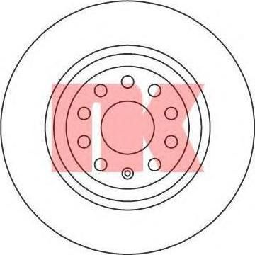 NK 2047136 Диск тормозной задний / AUDI A3 04~, SKODA Superb 08~, VW EOS, Golf 06~, Passat 06~, Passat CC 09~