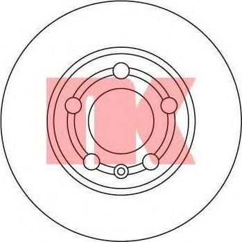 NK 204761 Диск тормозной AUDI A3 97>03/VOLKSWAGEN G4/G5/POLO 02> R15 задний (1J0615601P)