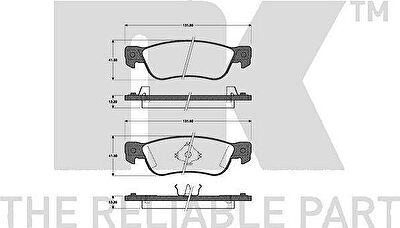 NK 221406 комплект тормозных колодок, дисковый тормоз на ISUZU GEMINI седан (JT)
