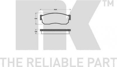 NK 222207 комплект тормозных колодок, дисковый тормоз на NISSAN SUNNY II (N13)