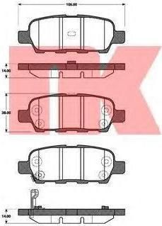 NK 222257 Комплект дисковых тормозных колодок 222257