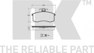 NK 222321 комплект тормозных колодок, дисковый тормоз на LADA 112