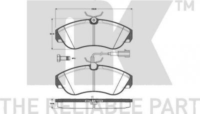 NK 222371 комплект тормозных колодок, дисковый тормоз на FIAT DUCATO фургон (230L)