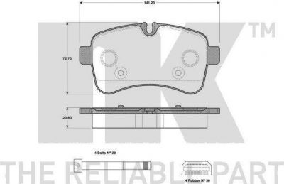 NK 222383 комплект тормозных колодок, дисковый тормоз на IVECO DAILY V c бортовой платформой/ходовая часть