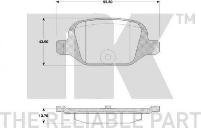 NK 222386 комплект тормозных колодок, дисковый тормоз на FIAT DOBLO вэн (223, 119)