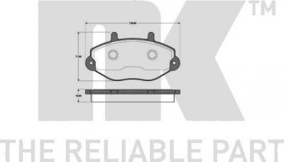 NK 222522 комплект тормозных колодок, дисковый тормоз на FORD TRANSIT c бортовой платформой/ходовая часть (E_ _)