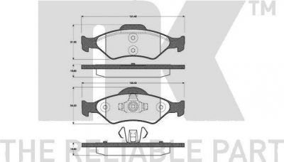 NK 222556 комплект тормозных колодок, дисковый тормоз на FORD FIESTA IV (JA_, JB_)