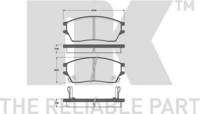 NK 222614 комплект тормозных колодок, дисковый тормоз на HONDA PRELUDE III (BA)