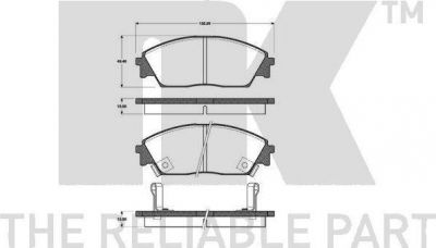 NK 222615 комплект тормозных колодок, дисковый тормоз на HONDA PRELUDE III (BA)