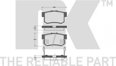 NK 222635 комплект тормозных колодок, дисковый тормоз на HONDA ACCORD VII Tourer (CM)