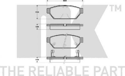 NK 223022 комплект тормозных колодок, дисковый тормоз на MITSUBISHI COLT IV (CA_A)