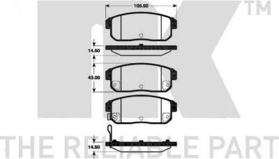 NK 223248 комплект тормозных колодок, дисковый тормоз на SUZUKI IGNIS II