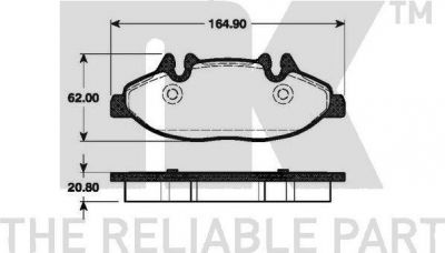 NK 223351 комплект тормозных колодок, дисковый тормоз на MERCEDES-BENZ VIANO (W639)