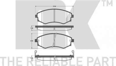 NK 223401 комплект тормозных колодок, дисковый тормоз на HYUNDAI SONATA II (Y-2)