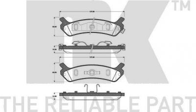 NK 223402 комплект тормозных колодок, дисковый тормоз на HYUNDAI SONATA II (Y-2)