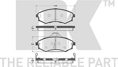 NK 223418 комплект тормозных колодок, дисковый тормоз на HYUNDAI COUPE (RD)