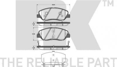 NK 223427 комплект тормозных колодок, дисковый тормоз на HYUNDAI SANTA FE II (CM)