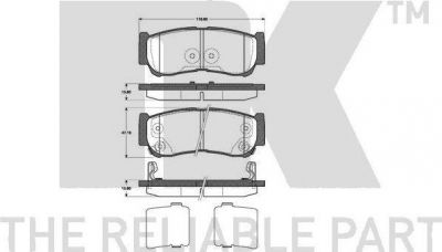 NK 223428 комплект тормозных колодок, дисковый тормоз на HYUNDAI SANTA FE II (CM)