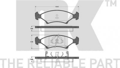 NK 223501 комплект тормозных колодок, дисковый тормоз на KIA SEPHIA седан (FA)