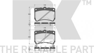 NK 223515 комплект тормозных колодок, дисковый тормоз на KIA RIO универсал (DC)