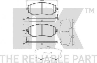 NK 224416 комплект тормозных колодок, дисковый тормоз на SUBARU LEGACY IV универсал (BL, BP, B13_)