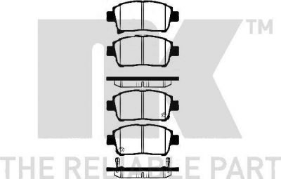 NK 224558 комплект тормозных колодок, дисковый тормоз на TOYOTA COROLLA (CDE12_, ZZE12_, NDE12_, ZDE12_)
