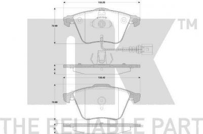 NK 224787 комплект тормозных колодок, дисковый тормоз на VW PASSAT Variant (3C5)