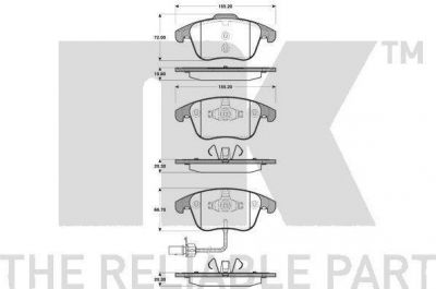 NK 224794 комплект тормозных колодок, дисковый тормоз на AUDI A4 Allroad (8KH, B8)