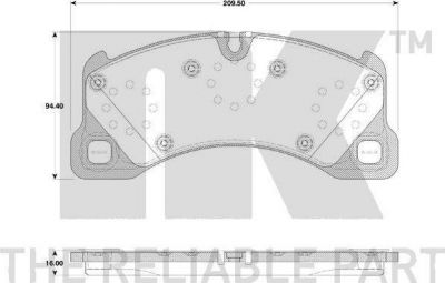 NK 224798 комплект тормозных колодок, дисковый тормоз на VW TOUAREG (7P5)