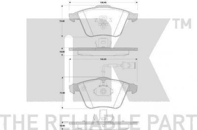 NK 224828 комплект тормозных колодок, дисковый тормоз на OPEL VECTRA C