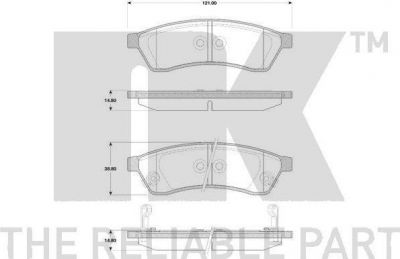 NK 225013 комплект тормозных колодок, дисковый тормоз на CHEVROLET EPICA (KL1_)