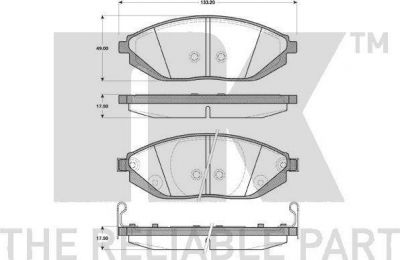 NK 225015 комплект тормозных колодок, дисковый тормоз на CHEVROLET SPARK (M300)