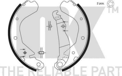 NK 2736413 комплект тормозных колодок на OPEL KADETT E Наклонная задняя часть (33_, 34_, 43_, 44_)