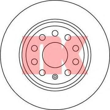 NK 3147133 Диск тормозной задний «алюминизированный» / SEAT Leon,SKODA Octavia,Superb;VW Eos,Golf-V,Jetta-III,Tiguan,Touran;Passat-VI ( 12-286 ) 09/05~