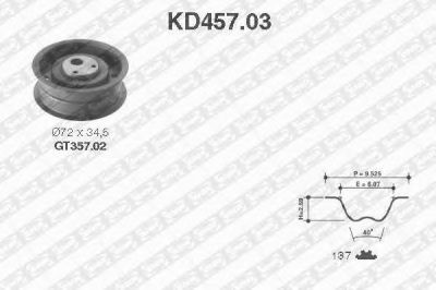 NTN-SNR KD457.03 Комплект ремня ГРМ VAG 1Y/1X/AAZ/ABL (028198119C)