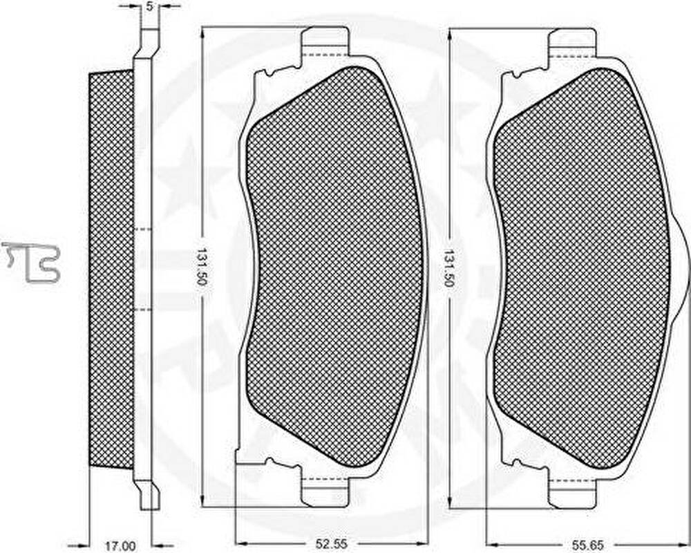 Optimal 10491 комплект тормозных колодок, дисковый тормоз на OPEL CORSA C фургон (F08, W5L)
