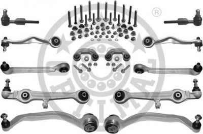 OPTIMAL Комплект рычагов передней подвески / AUDI A-6,SKODA SUPERB,VW Passat-V (8 рыч+2 нак+2 тяг.стаб.+крепеж) (4B3498998, G8569)