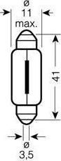 Osram 6411-02B лампа накаливания, oсвещение салона на SUZUKI BALENO Наклонная задняя часть (EG)