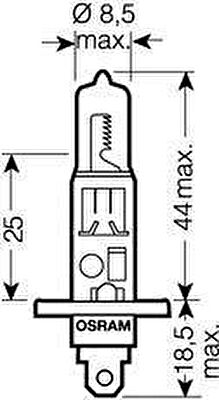 OSRAM Лампа OSRAM H1 12V 55W 1шт 64150SV2-01B H1 55W +50% (N000000000268, 64150SV2-01B)