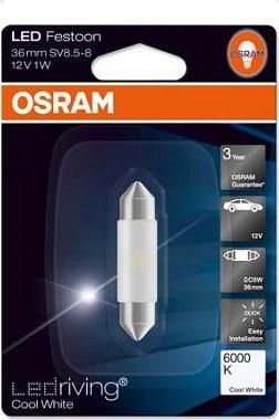 Osram 6436CW лампа накаливания, oсвещение салона на OPEL VIVARO фургон (F7)