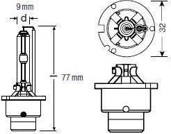 OSRAM Комплект газоразрядных лампD2S 35W P32D-2 XENARC NIGHT BREAKER UNLIMITED (На 70% больше света на дороге, на 20м длиннее световой конус) (66240XNB-HCB)