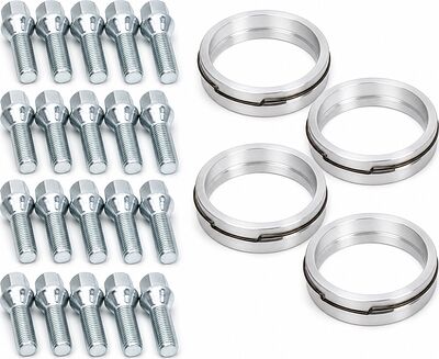 Монтажный комплект OZ Racing 81710396 для BMW: 20 болтов C17F27 M14x1,25, резьба 28 мм, конус 60°, SW17, 4 кольца XL 79/72,56 мм со стопорами