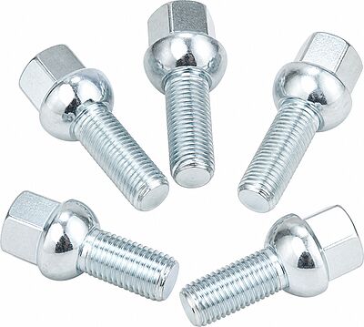 Комплект сферических колесных болтов OZ Racing R38U 80910208: 5 штук, M14x1,5, резьба 38 мм, сфера Ø24 мм
