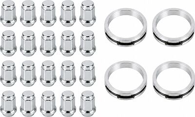 Монтажный комплект OZ Racing 81710064 для Infiniti и Nissan: 20 закрытых гаек D9 M12x1,25, конус 60°, SW21, высота 34 мм, 4 кольца L 75/66,1 мм со стопорами