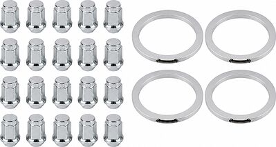 Монтажный комплект OZ Racing 81710327 для Chrysler: 20 закрытых гаек D6 M12x1,5, конус 60°, SW19, высота 34 мм, 4 кольца XL 79/71,56 мм со стопорами