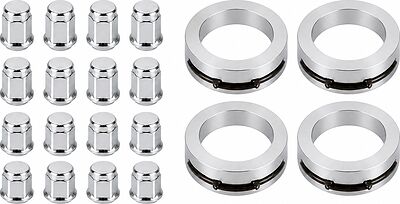 Монтажный комплект OZ Racing 81710342 для Hyundai, Mazda и Toyota: 16 закрытых гаек D8 M12x1,5, конус 60°, SW21, высота 34 мм, 4 кольца L 75/54,06 мм со стопорами