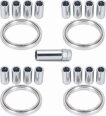 Монтажный комплект OZ Racing 81710481: 16 гаек DST20A M12x1,5, конус 60°, 4 кольца S 68/56,1 мм со стопорами и ключ CH19