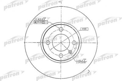 PATRON Диск тормозной передн SEAT: INCA 95-, TOLEDO I 95-99, VW: CADDY II универсал 95-04, CADDY II фургон 95-04, GOLF III 91-97, GOLF III Cabriolet 93-98, GOLF III Va (PBD1532)