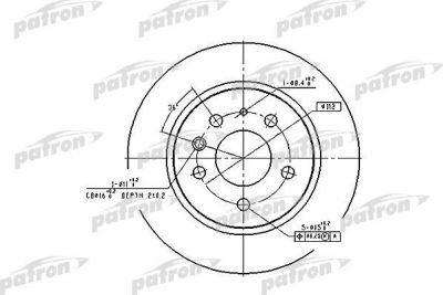 PATRON Диск тормозной задн MERCEDES-BENZ: /8 68-76, /8 68-77, /8 купе 69-77, (PBD1574)