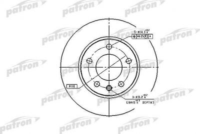 PATRON Диск тормозной передн OPEL: OMEGA A 86-94, OMEGA A универсал 86-94 (PBD1612)